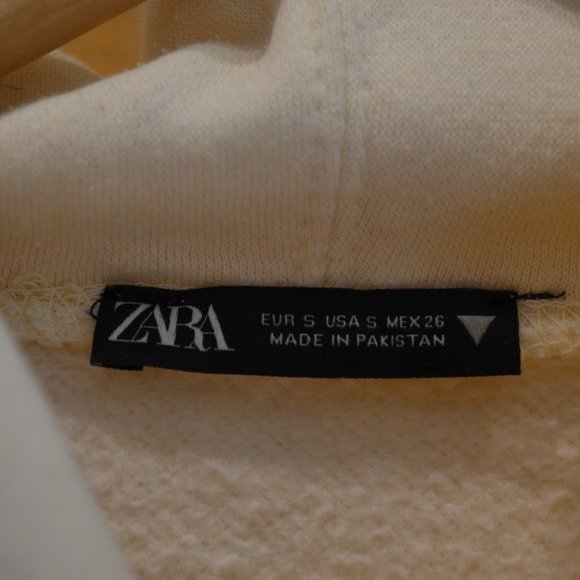 Zara Basic Cream Hoodie Size S - Picture 2 of 3